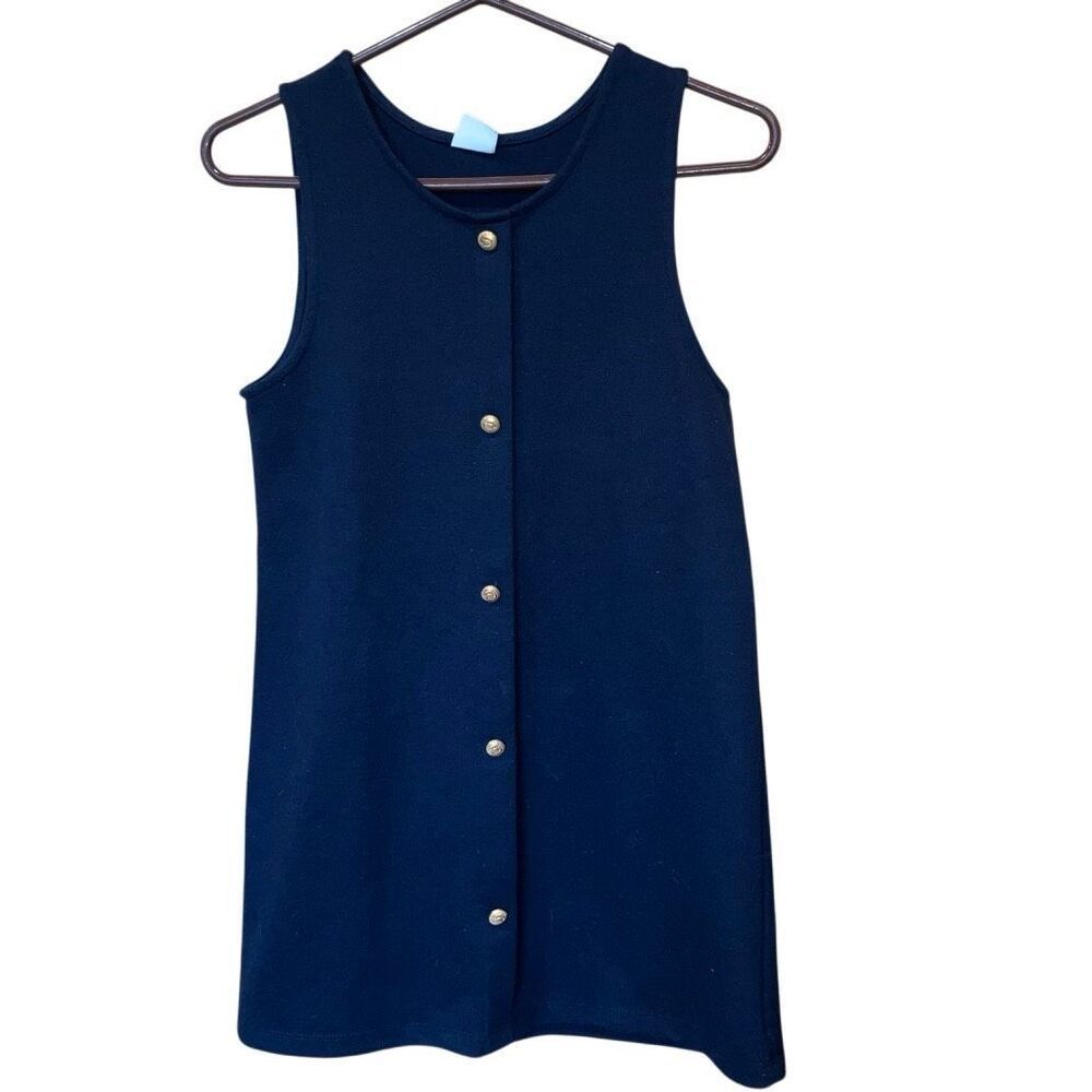 Zara Navy Blue Sailor Style Sleeveless Knee Length Dress Size 13/14 #200